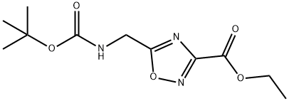 에틸5-((tert-부톡시카르보닐아미노)메틸)-1,2,4-옥사디아졸-3-카르복실레이트 구조식 이미지