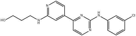 3-[[4-[2-[(3-Chlorophenyl)amino]-4-pyrimidinyl]-2-pyridinyl]amino]-1-propanol Structure