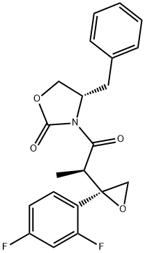 (S)-4-benzyl-3-((R)-2-((R)-2-(2,4-difluorophenyl)oxiran-2-yl)propanoyl)oxazolidin-2-one Structure