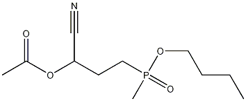 Phosphinic acid, p-(3-(acetyloxy)-3-cyanopropyl)-p-methyl-, butyl ester Structure