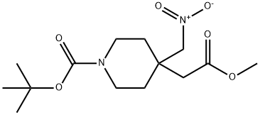 tert-butyl 4-(2-methoxy-2-oxoethyl)-4-(nitromethyl)piperidine-1-carboxylate Structure