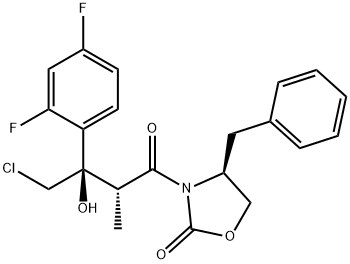 (S)-4-benzyl-3-((2R,3R)-4-chloro-3-(2,4-difluorophenyl)-3-hydroxy-2-methylbutanoyl)oxazolidin-2-one Structure