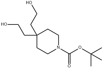 TERT-부틸4,4-BIS(2-HYDROXYETHYL)PIPERIDINE-1-CARBOXYLATE 구조식 이미지