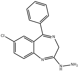 7-Chloro-2-hydrazino-5-phenyl-3H-1,4-benzodiazepine 구조식 이미지