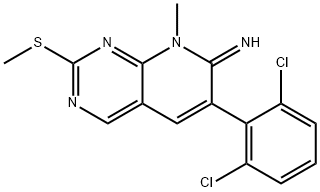 6-(2,6-Dichlorophenyl)-8-methyl-2-(methylthio)pyrido[2,3-d]pyrimidin-7(8H)-imine 구조식 이미지