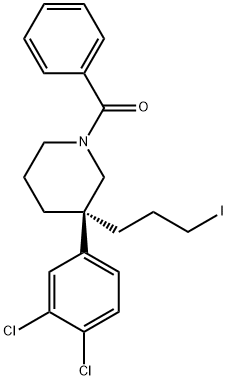 (S)-(3-(3,4-dichlorophenyl)-3-(3-iodopropyl)piperidin-1-yl)(phenyl)methanone Structure