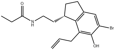 (S)-N-[2-[7-Allyl-5-bromo-2,3-dihydro-6-hydroxy-1H-inden-1-yl]ethyl]propanamide 구조식 이미지