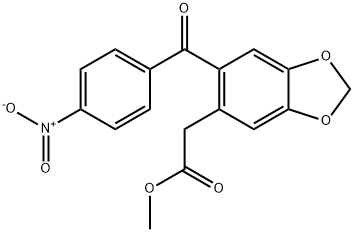 6-(4-니트로벤조일)-1,3-벤조디옥솔-5-아세트산메틸에스테르 구조식 이미지