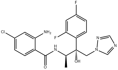 2-Amino-4-chloro-N-[(1R,2R)-2-(2,4-difluorophenyl)-2-hydroxy-1-methyl-3-(1H-1,2,4-triazol-1-yl)propyl]benzamide 구조식 이미지