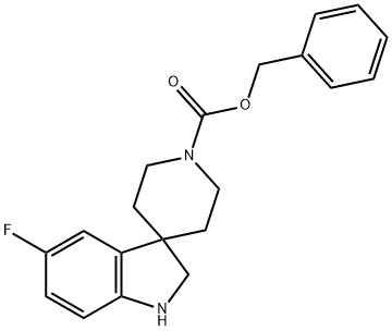 BENZYL 5-FLUOROSPIRO[INDOLINE-3,4'-PIPERIDINE]-1'-CARBOXYLATE Structure