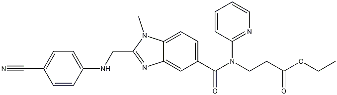 3-[[[2-[[(4-Cyanophenyl)amino]methyl]-1-methyl-1H-benzimidazol-5-yl]carbonyl]pyridin-2-ylamino]propionic acid ethyl ester 구조식 이미지