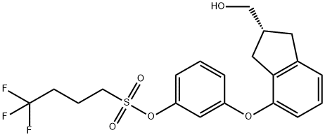 (R)-3-(2-(hydroxymethyl)-2,3-dihydro-1H-inden-4-yloxy)phenyl 4,4,4-trifluorobutane-1-sulfonate Structure