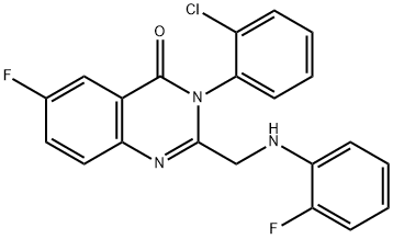 3-(2-Chlorophenyl)-6-fluoro-2-[[(2-fluorophenyl)amino]methyl]-4(3H)-quinazolinone 구조식 이미지