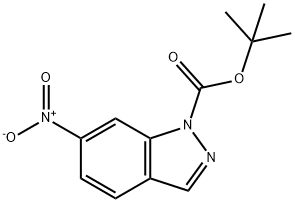 tert-부틸6-니트로-1H-인다졸-1-카르복실레이트 구조식 이미지