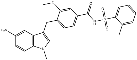 4-[(5-Amino-1-methyl-1H-indol-3-yl)methyl]-3-methoxy-N-[(2-methylphenyl)sulfonyl]benzamide Structure