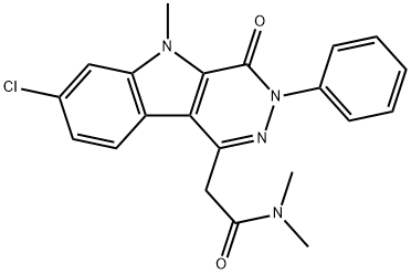 2-(7-CHLORO-5-METHYL-4-OXO-3-PHENYL-4,5-DIHYDRO-3H-PYRIDAZINO[4,5-B]INDOL-1-YL)-N,N-DIMETHYLACETAMIDE Structure