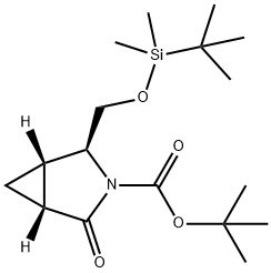 (1S,2S,5R)-3-Boc-2-[(tert-butyldimethylsilyloxy)methyl]-4-oxo-3-azabicyclo[3.1.0]hexane 구조식 이미지