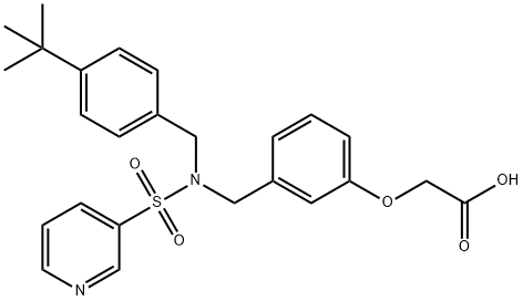 2-[3-[N-(4-tert-Butylbenzyl)-N-(pyridin-3-ylsulfonyl)aminomethyl]phenoxy]acetic acid 구조식 이미지