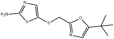 5-{[(5-tert-butyl-1,3-oxazol-2-yl)methyl]sulfanyl}-1,3-thiazol-2-amine 구조식 이미지