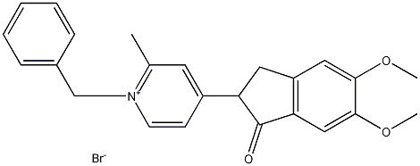 1-Benzyl-4-(5,6-dimethoxy-1-oxoindan-2-yl)methylpyridinium Bromide 구조식 이미지