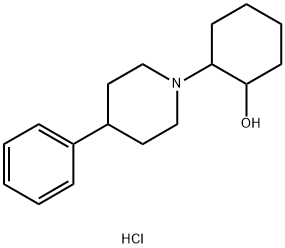 Cyclohexanol, 2-(4-phenylpiperidino)-, hydrochloride Structure