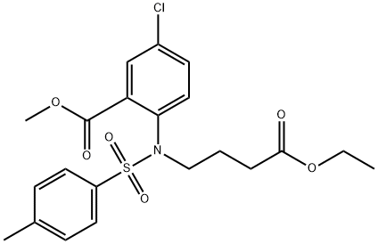 5-Chloro-2-[(4-ethoxy-4-oxobutyl)[(4-methylphenyl)sulfonyl]amino]benzoic acid methyl ester Structure