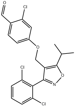 2-Chloro-4-[[3-(2,6-dichlorophenyl)-5-(1-methylethyl)-4-isoxazolyl]methoxy]-benzaldehyde 구조식 이미지