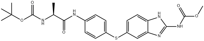 [5-[[4-[[(2S)-2-[[(1,1-Dimethylethoxy)carbonyl]amino]-1-oxopropyl]amino]phenyl]thio]-1H-benzimidazol-2-yl]-carbamic acidmethylester Structure