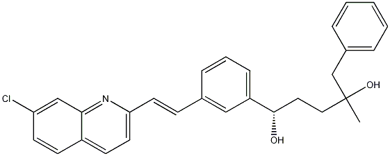 2-[3-(S)-[3-(2-(7-Chloro-2-quinolinyl)ethenyl)phenyl]-3-hydroxypropyl]phenyl-2-propanol 구조식 이미지