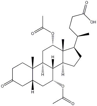(5beta,7alpha,12alpha)-7,12-Bis(acetyloxy)-3-oxocholan-24-oic acid Structure