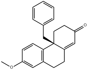 2(3H)-Phenanthrenone, 4,4a,9,10-tetrahydro-7-methoxy-4a-(phenylmethyl)-, (4aS)- 구조식 이미지