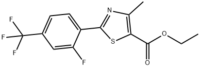 2-[2-Fluoro-4-(trifluoromethyl)phenyl]-4-methyl-5-thiazolecarboxylic acid ethyl ester Structure