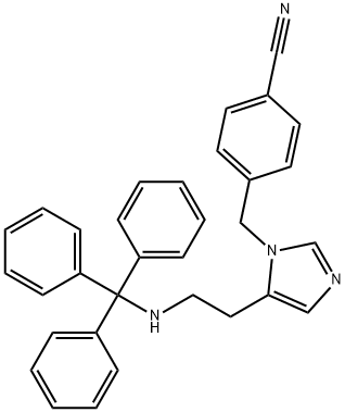 4-((5-(2-(tritylamino)ethyl)-1H-imidazol-1-yl)methyl)benzonitrile Structure