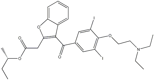 (2S)-Butan-2-yl 2-(3-[4-[2-(diethylamino)ethoxy]-3,5-diiodobenzoyl]-1-benzofuran-2-yl)acetate Structure