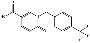 6-oxo-1-(4-(trifluoromethyl)benzyl)-1,6-dihydropyridine-3-carboxylic acid 구조식 이미지