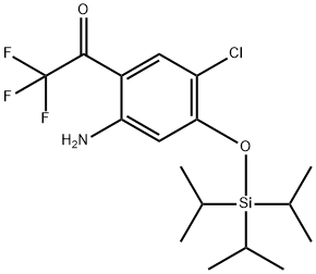 2-트리플루오로아세틸-4-클로로-5-트리이소프로필실릴옥시아닐린 구조식 이미지