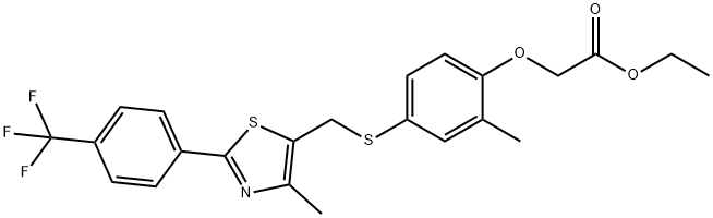 2-[2-Methyl-4-[[[4-methyl-2-[4-(trifluoromethyl)phenyl]-5-thiazolyl]methyl]thio]phenoxy]acetic acid ethyl ester Structure