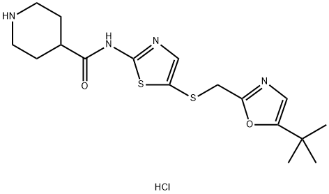 345627-90-9 N-[5-[[[5-(1,1-Dimethylethyl)-2-oxazolyl]methyl]thio]-2-thiazolyl]-4-piperidinecarboxamide hydrochloride