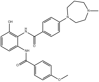 N-[2-Hydroxy-6-(4-methoxybenzamido)phenyl]-4-(4-methyl-1,4-diazepan-1-yl)benzamide Structure