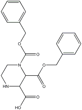1,2-bis(benzyloxycarbonyl)piperazine-3-carboxylic acid 구조식 이미지