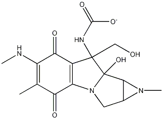 Azirino(2',3':3,4)pyrrolo(1,2-A)indole-4,7-dione, 1,1A,2,8,8A,8B-hexahydro-1,5-dimethyl-8A-hydroxy-8-(hydroxymethyl)-6-(methylamino)-, 8-carbamate Structure