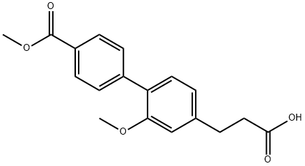 3-(2-메톡시-4'-(메톡시카르보닐)비페닐-4-일)프로판산 구조식 이미지
