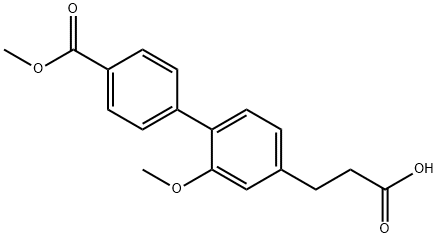 3-(2-methoxy-4'-(methoxycarbonyl)biphenyl-4-yl)propanoic acid Structure