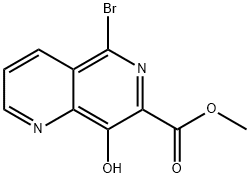 메틸5-브로모-8-히드록시-1,6-나프티리딘-7-카르복실레이트 구조식 이미지