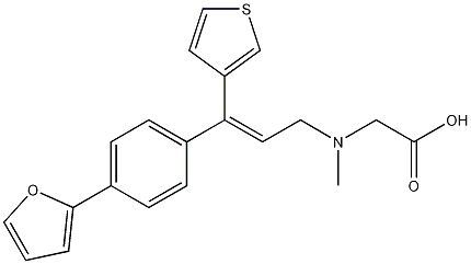 (Z)-2-((3-(4-(furan-2-yl)phenyl)-3-(thiophen-3-yl)allyl)(methyl)amino)acetic acid Structure