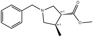 트랜스-1-벤질-4-메틸피롤리딘-3-카르복실산에틸에스테르 구조식 이미지