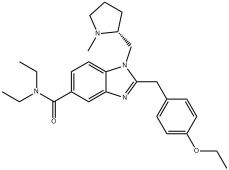 2-[(4-Ethoxyphenyl)methyl]-N,N-diethyl-1-[[(2R)-1-methyl-2-pyrrolidinyl]methyl]-1H-benzimidazole-5-carboxamide Structure