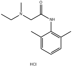 N-(2,6-디메틸페닐)-2-(에틸메틸아미노)아세트아미드염산염(리도카인불순물E) 구조식 이미지