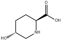 (2S,5R)-트랜스-5-하이드록시피페리딘-2-카르복실산 구조식 이미지