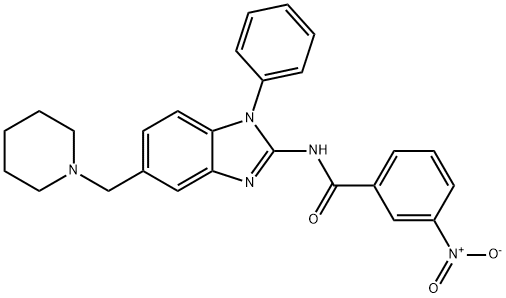 N-(1-Phenyl-5-[(piperidin-1-yl)methyl]-1H-benzimidazol-2-yl)-3-nitrobenzamide Structure